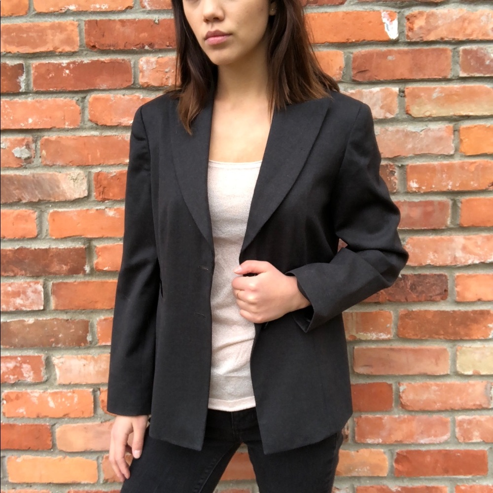 Jones New York Dark Grey Wool Blazer